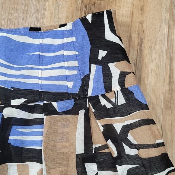 🔺️Nic & Zoe Geo Print Linen & Silk Blend Skirt Size 4 - Picture 3 of 10